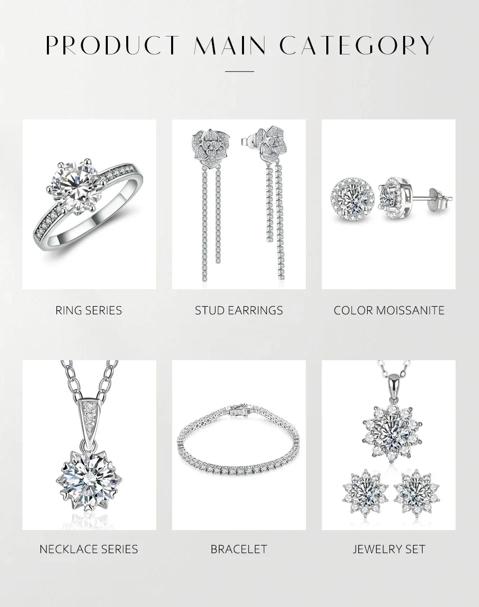 Boucles d'oreilles clous rondes en moissanite 3,5mm D/VVS1 en argent sterling 925