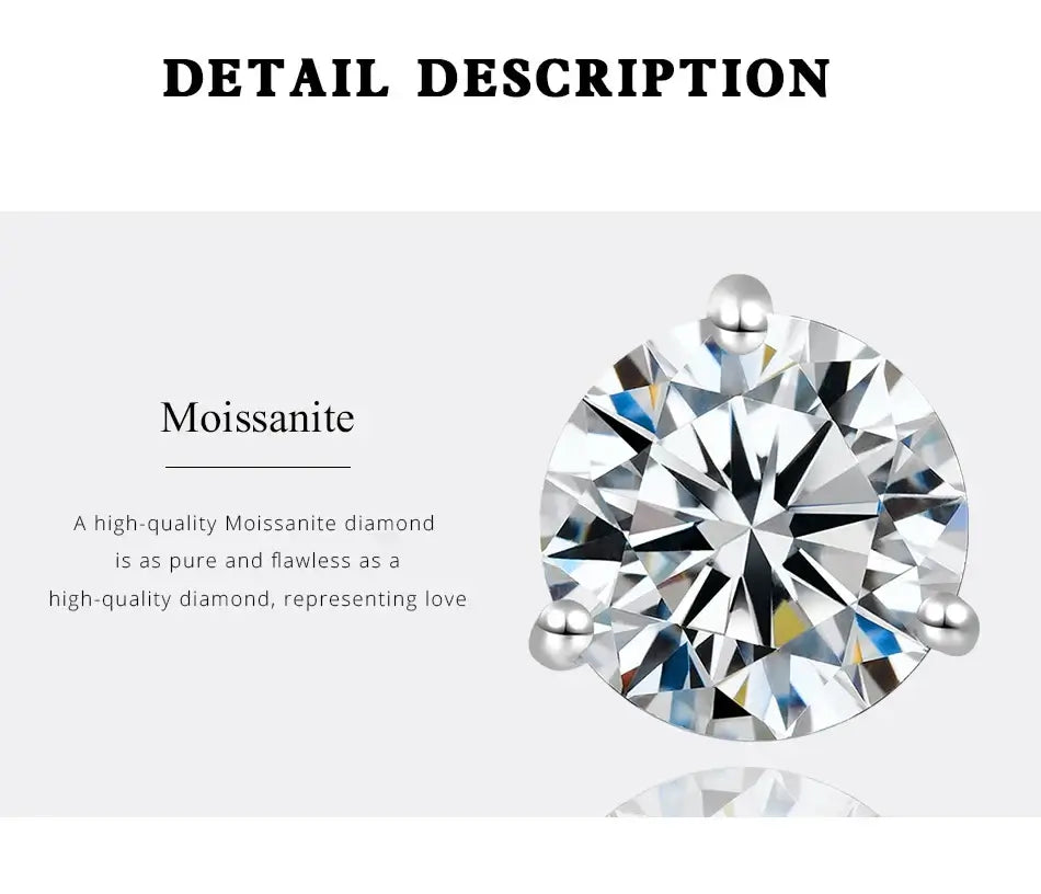 Moissanite Ohrstecker 925er Sterlingsilber Kleine Klassische Koreanische Mode Geschenk