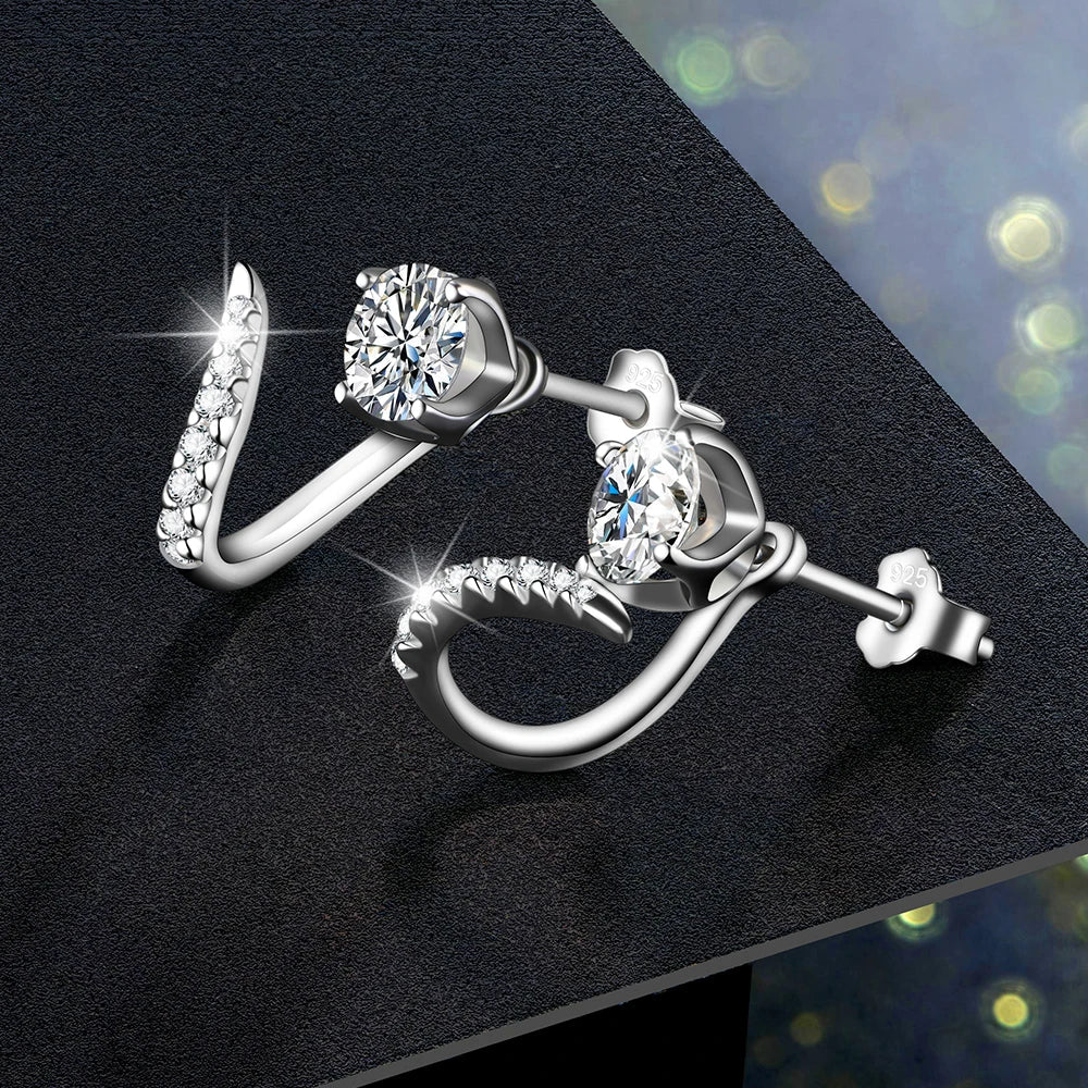 Boucles d'oreilles clous en diamant Moissanite, argent sterling 925, pour mariage ou fiançailles