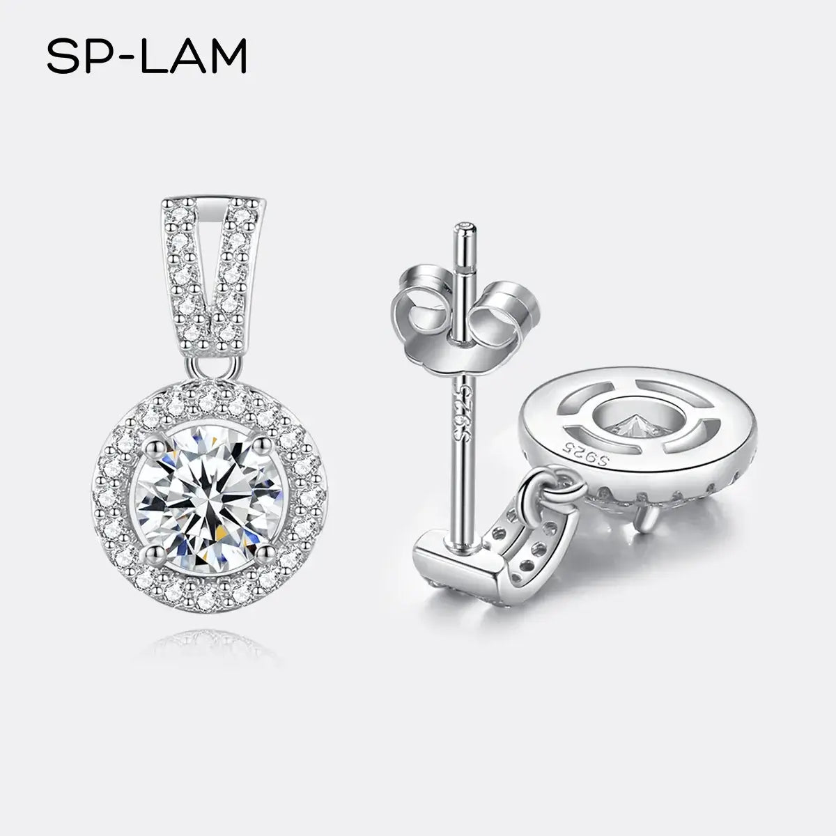 Moissanite Drop Earrings 925 Sterling Silver 1 Ct GRA Bridal Wedding Engagement