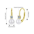 Moissanite Freshwater Pearl Drop Earrings 925 Sterling Silver Round Cut Dangle