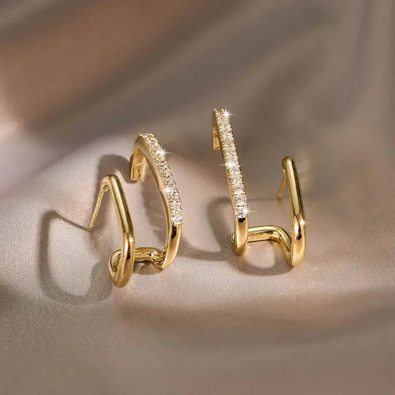 Boucles d'oreilles clous géométriques en moissanite en argent sterling 925 avec fermoir poussoir, cadeau pour femme
