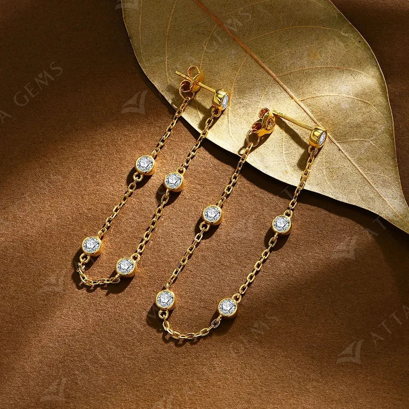 Boucles d'oreilles clous rondes en moissanite 3,5mm D/VVS1 en argent sterling 925
