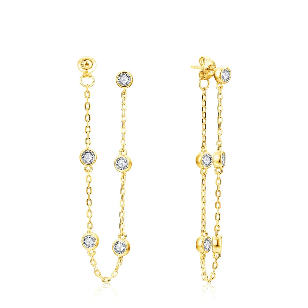 Boucles d'oreilles clous rondes en moissanite 3,5mm D/VVS1 en argent sterling 925