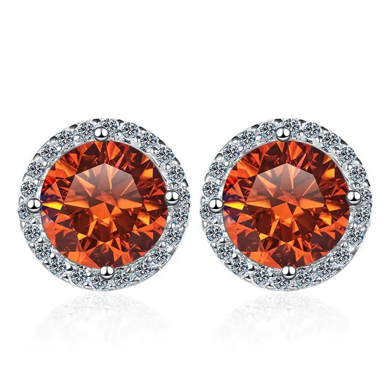 Moissanite Stud Earrings 0.8ct D Color 925 Sterling Silver 18K White Gold
