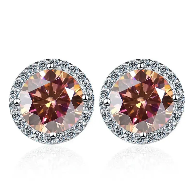 Moissanite Stud Earrings 0.8ct D Color 925 Sterling Silver 18K White Gold