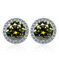 Moissanite Stud Earrings 0.8ct D Color 925 Sterling Silver 18K White Gold