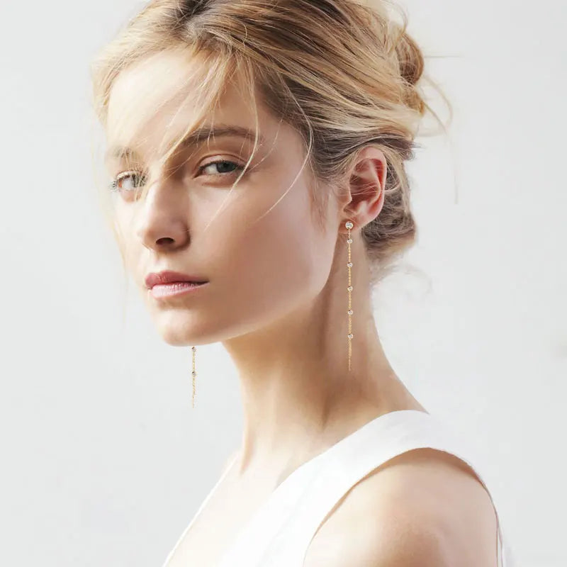 Boucles d'oreilles clous en moissanite 2 carats, couleur D, coupe ronde VVS1, pompon en argent sterling 925