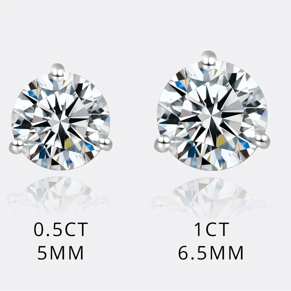 Moissanite Ohrstecker 925er Sterlingsilber Kleine Klassische Koreanische Mode Geschenk