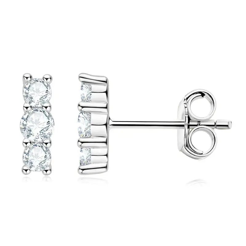 Boucles d'oreilles clous en moissanite, mini-clous d'oreilles montantes incurvées en argent sterling 925 pour femmes