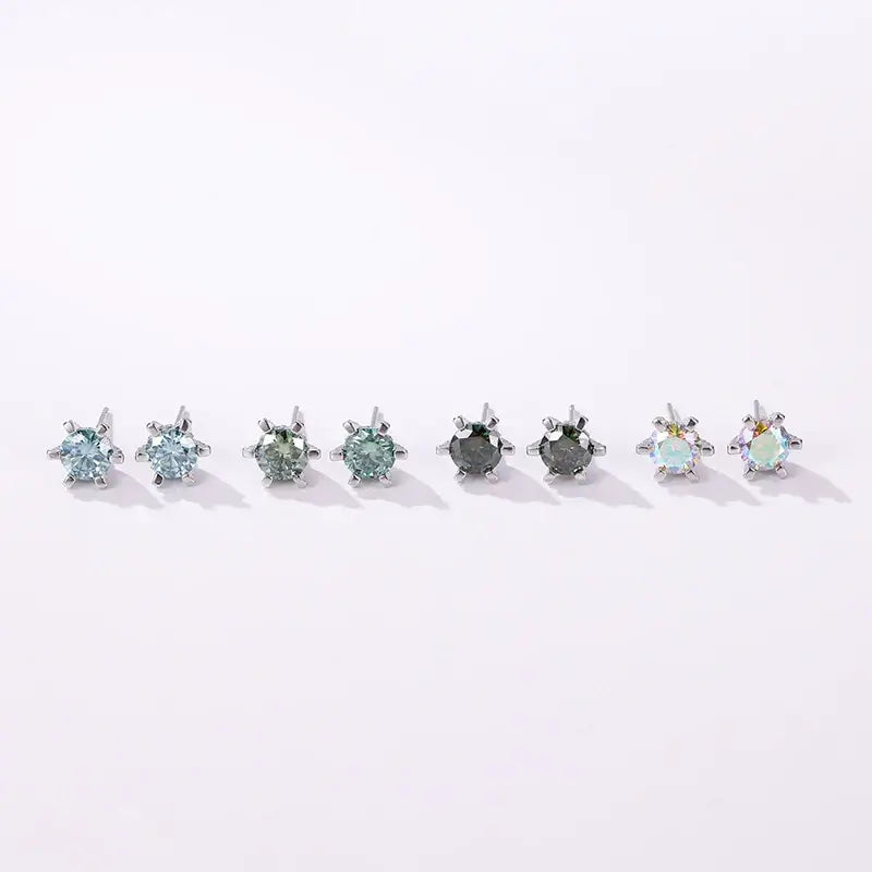 Boucles d'oreilles clous en moissanite 1 carat D VVS en argent sterling 925, coupe 3EX, pour femme (usage quotidien)