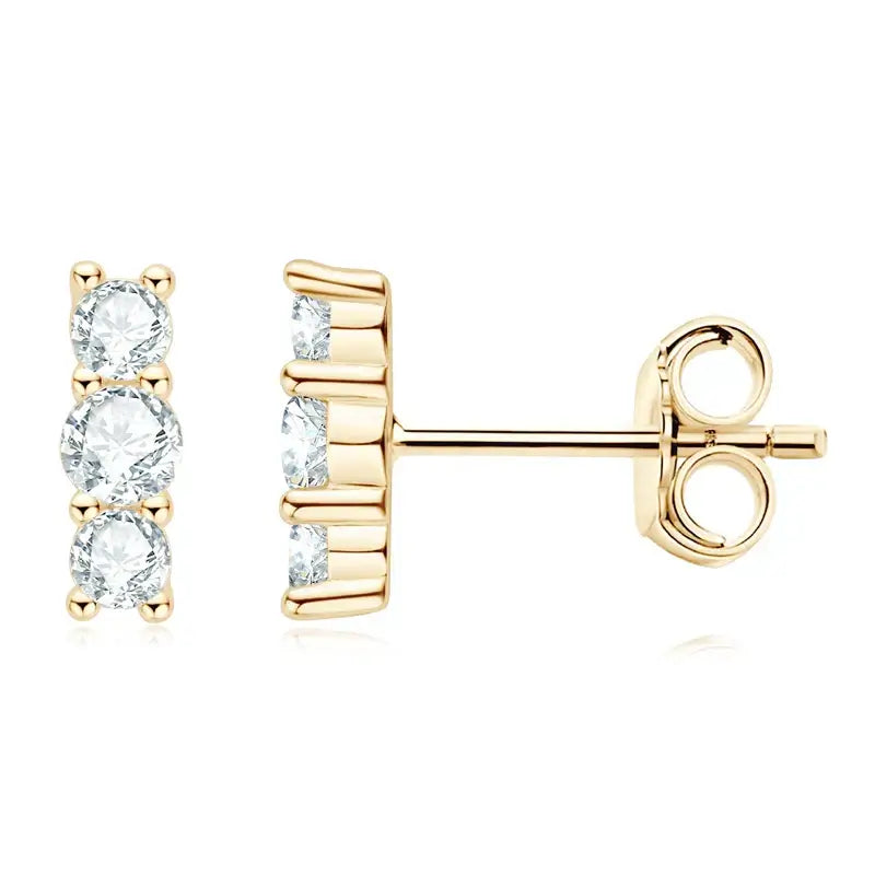 Boucles d'oreilles clous en moissanite, mini-clous d'oreilles montantes incurvées en argent sterling 925 pour femmes