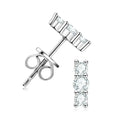 Boucles d'oreilles clous en moissanite, mini-clous d'oreilles montantes incurvées en argent sterling 925 pour femmes