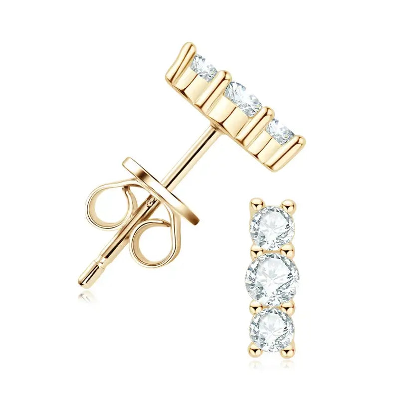 Moissanit Ohrstecker 925 Sterling Silber Mini Curved Climber Ohrringe für Damen
