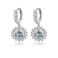 Boucles d'oreilles pendantes tournesol en moissanite en argent sterling 925, délicates, pour mariage ou banquet