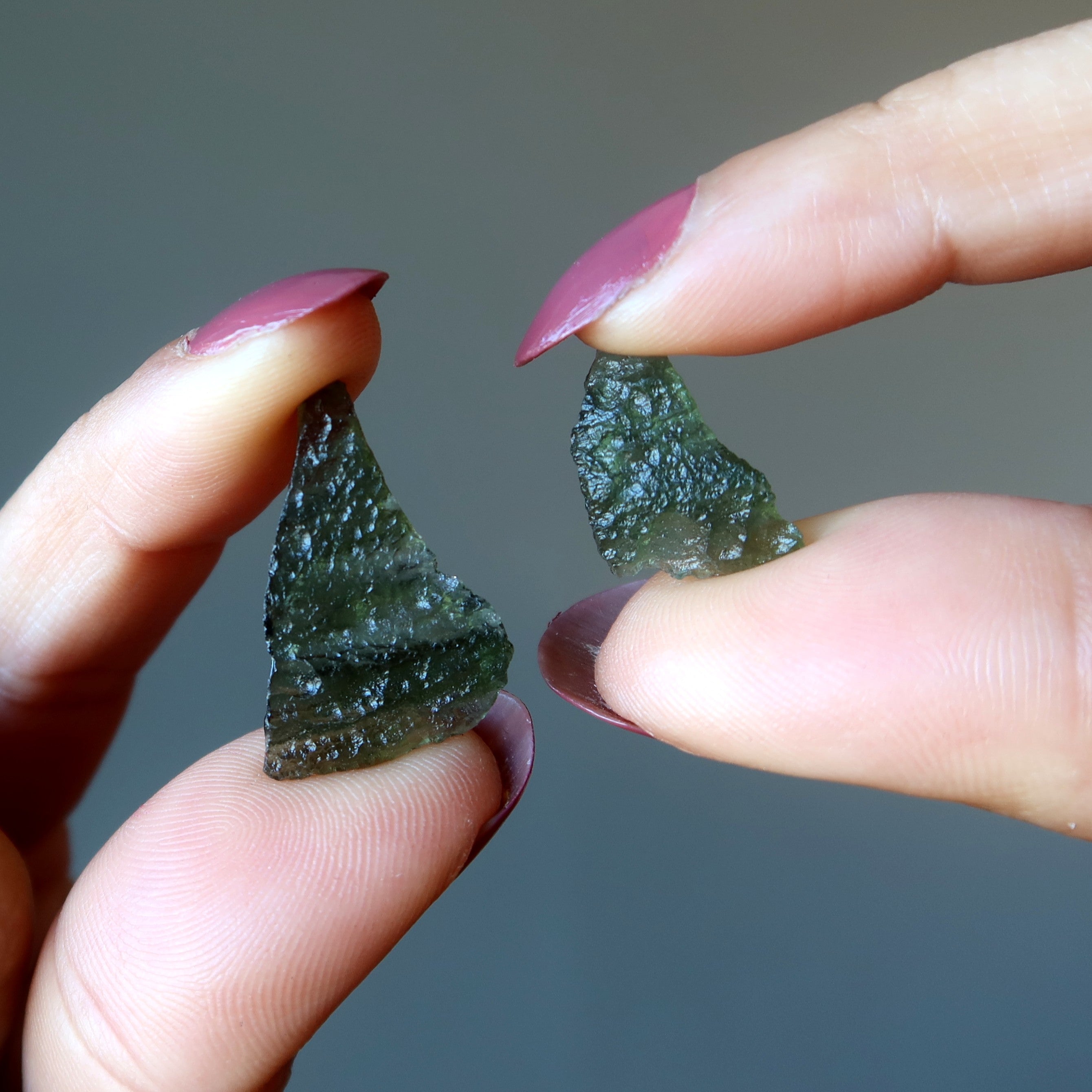 Moldavite Green Tektite Alien Shark Fin Gemstone