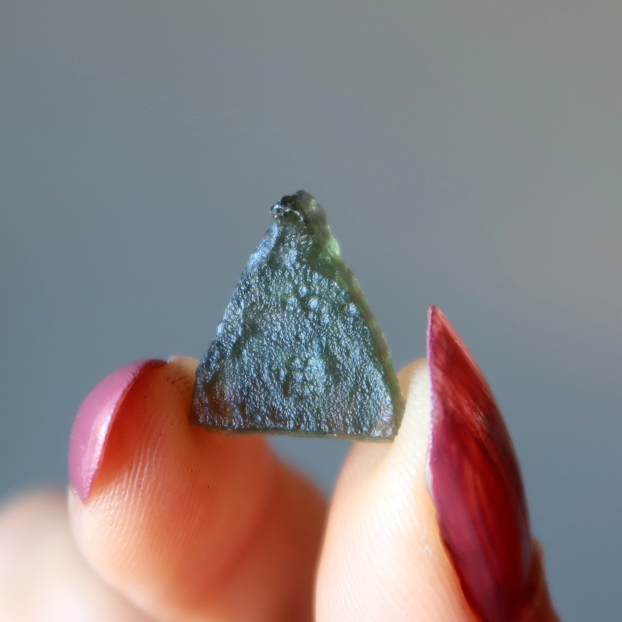 Moldavite Green Tektite Alien Shark Fin Gemstone