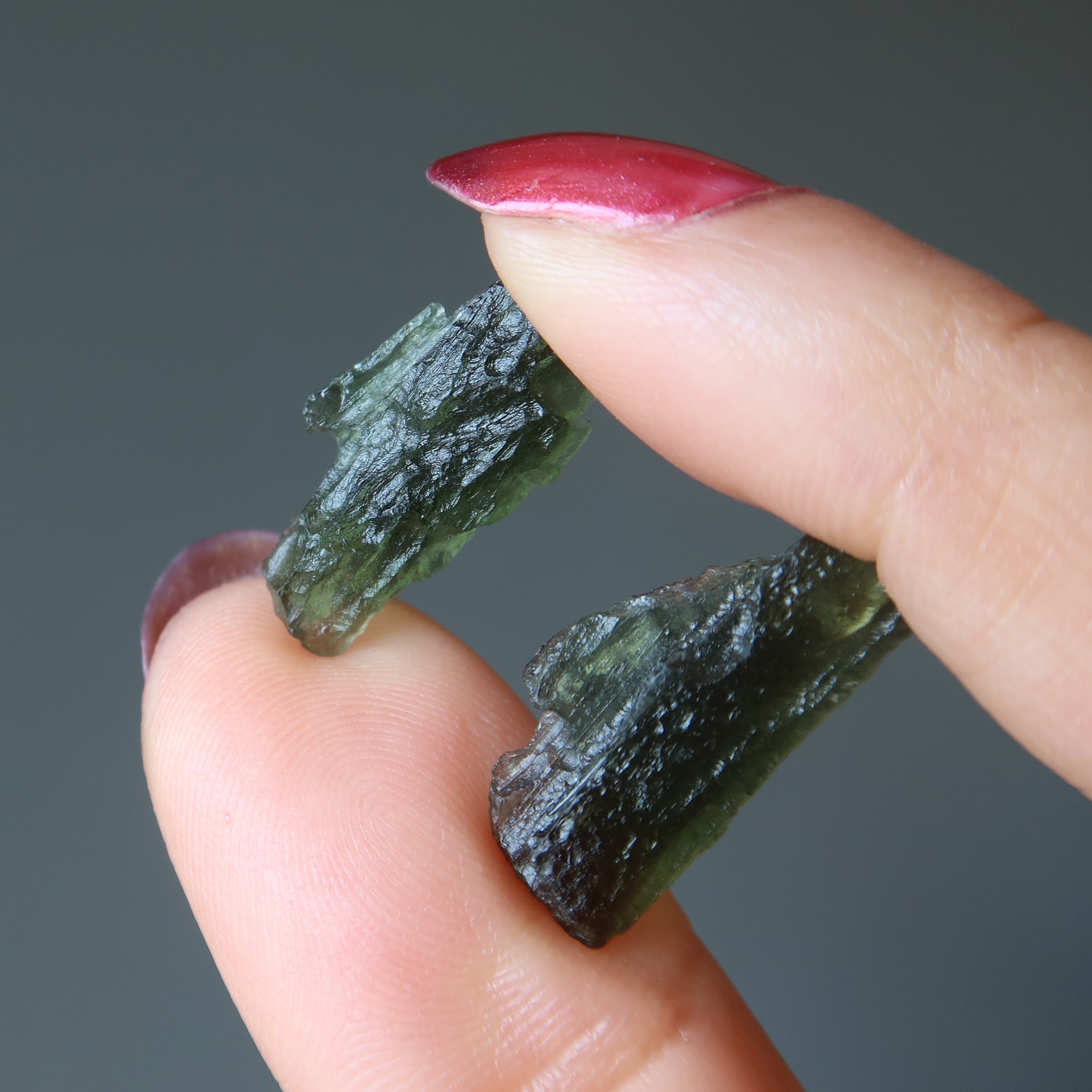 Moldavite Green Tektite Pair Cosmic Lover Soulmates