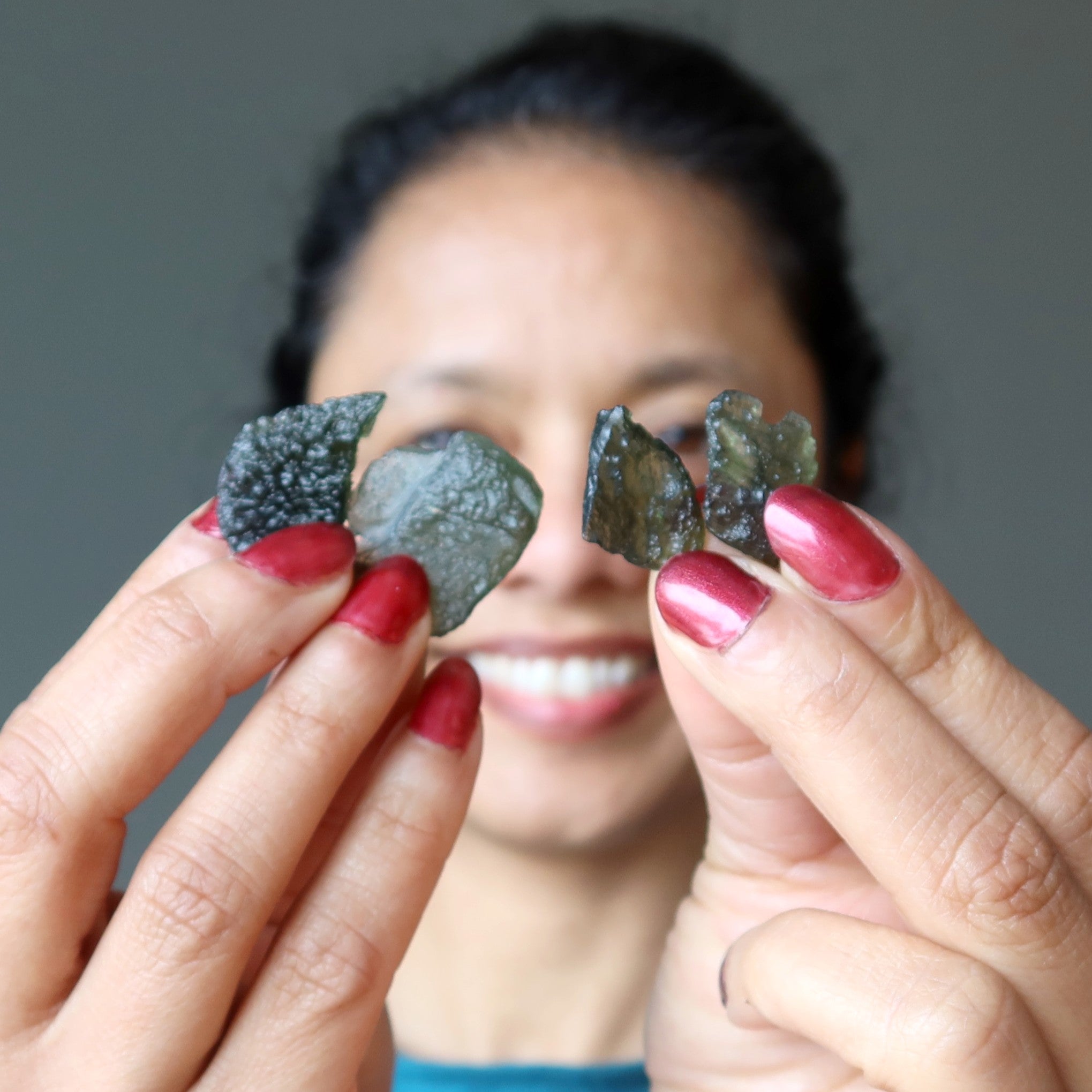 Moldavite Tectite Verte Paire Deux Amis Énergie Extraterrestre