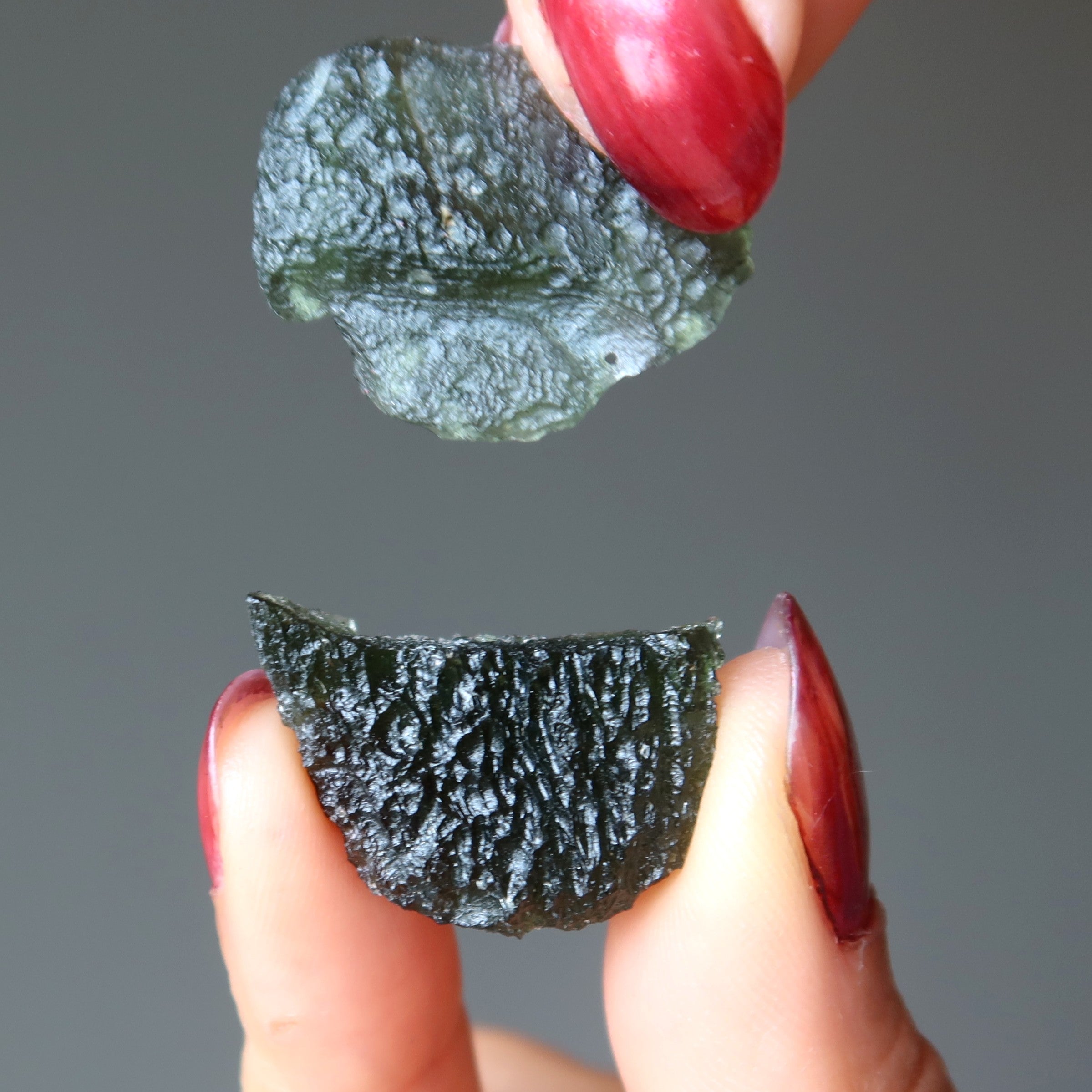 Moldavite Tectite Verte Paire Deux Amis Énergie Extraterrestre