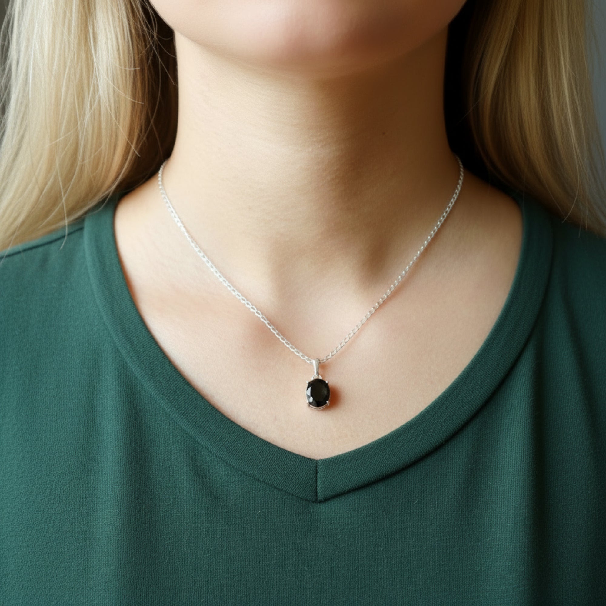 Moldavite Necklace North Star Blessings Sterling Silver