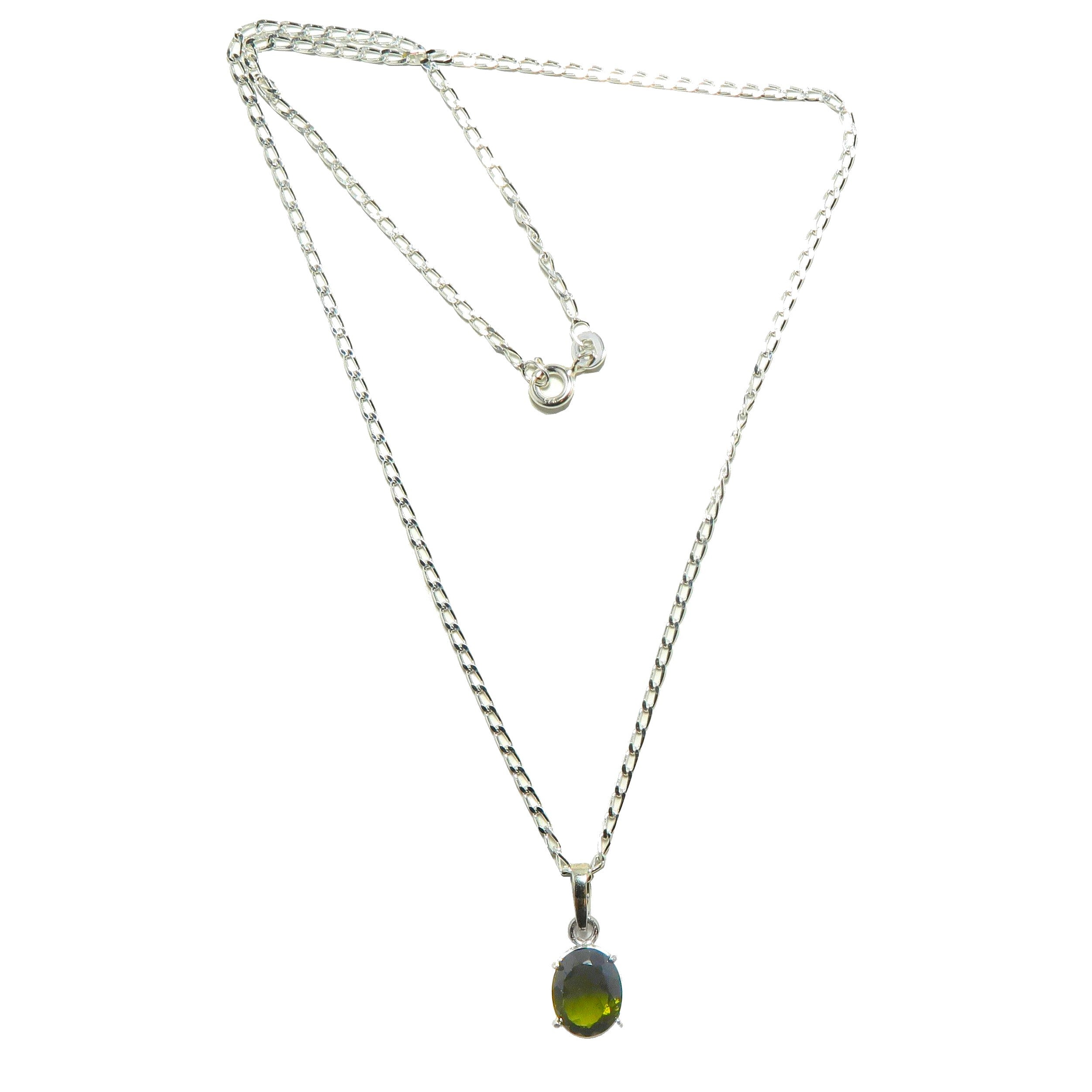 Moldavite Necklace North Star Blessings Sterling Silver