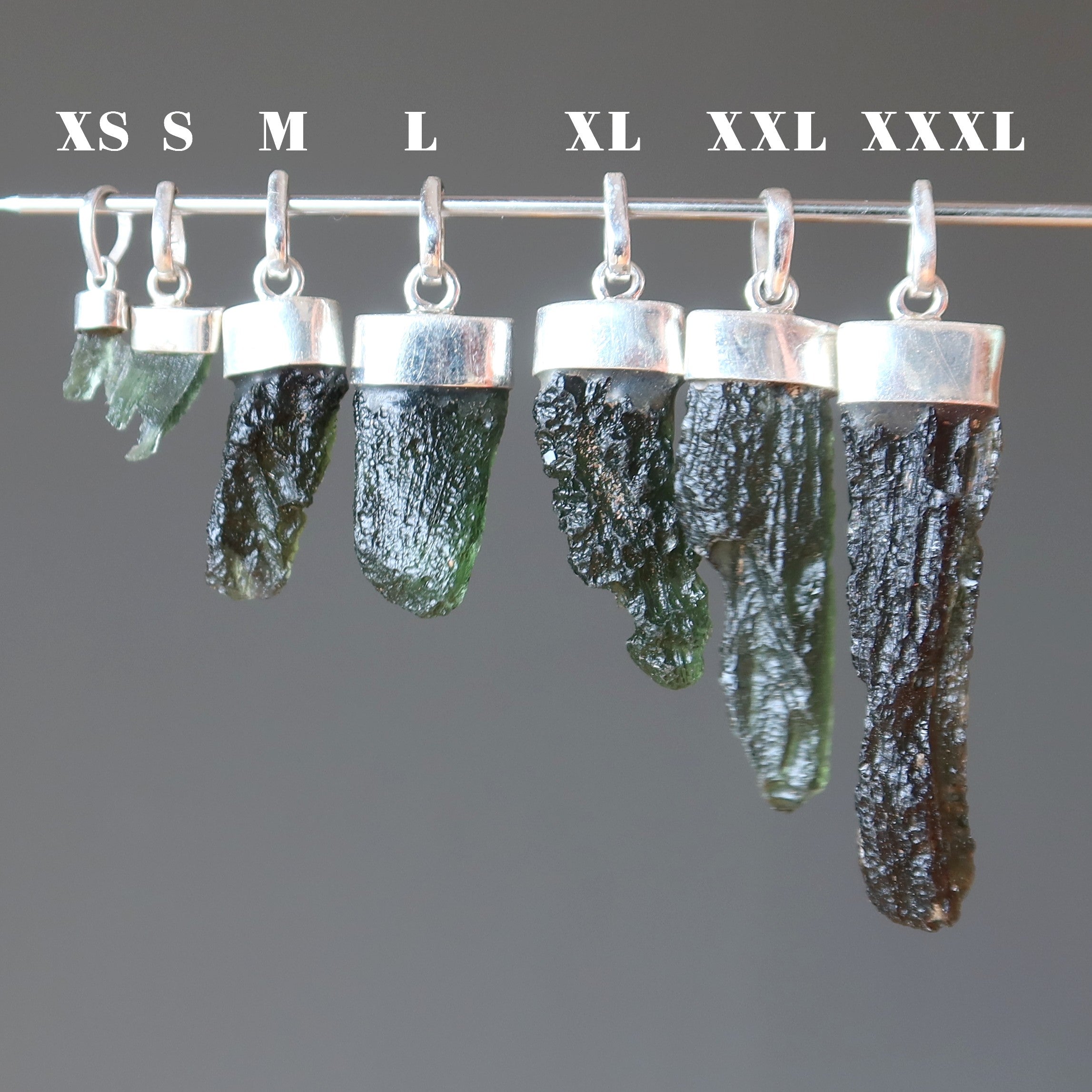 Pendentif en Moldavite Secrets de l'espace Argent sterling véritable