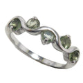 Moldavit-Ring Sternbild Leier Sterlingsilber