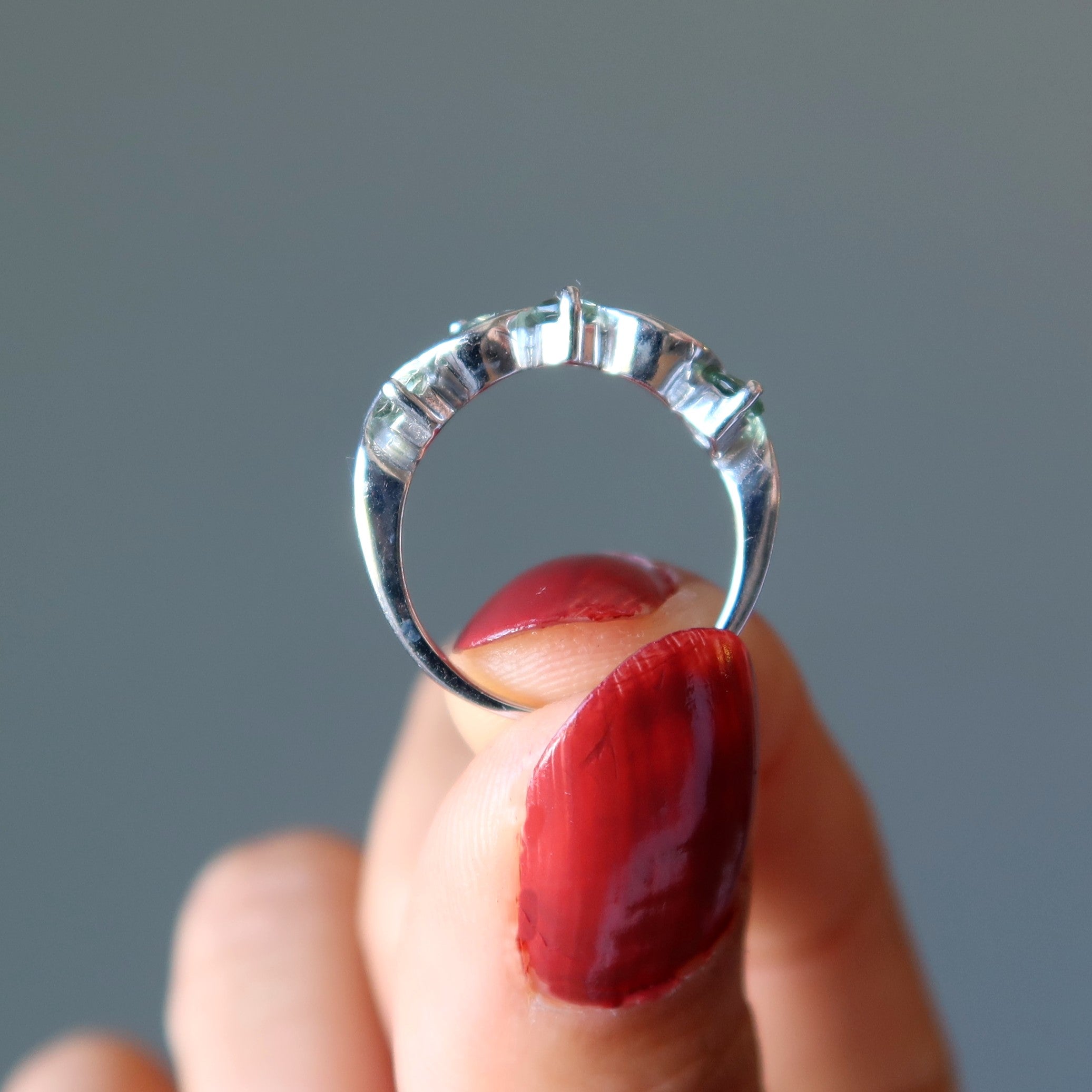 Moldavit-Ring Sternbild Leier Sterlingsilber