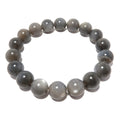 Black Moonstone Bracelet Silver Sheen Beads Dream Crystal