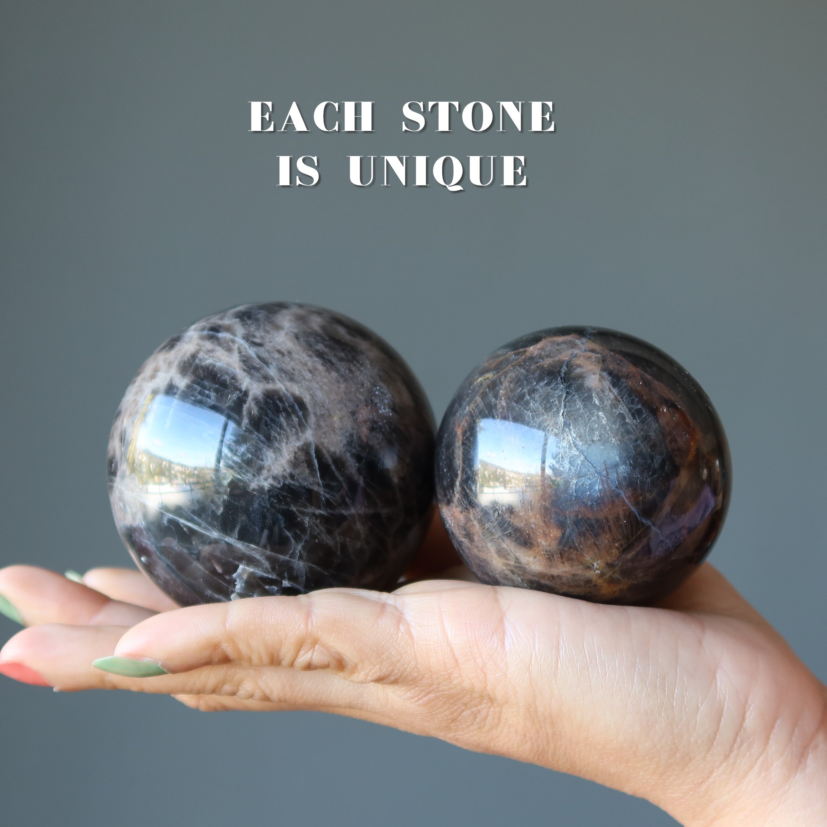 Sphère de Pierre de Lune Noire Ma Boule de Cristal pour de Nouvelles Aventures
