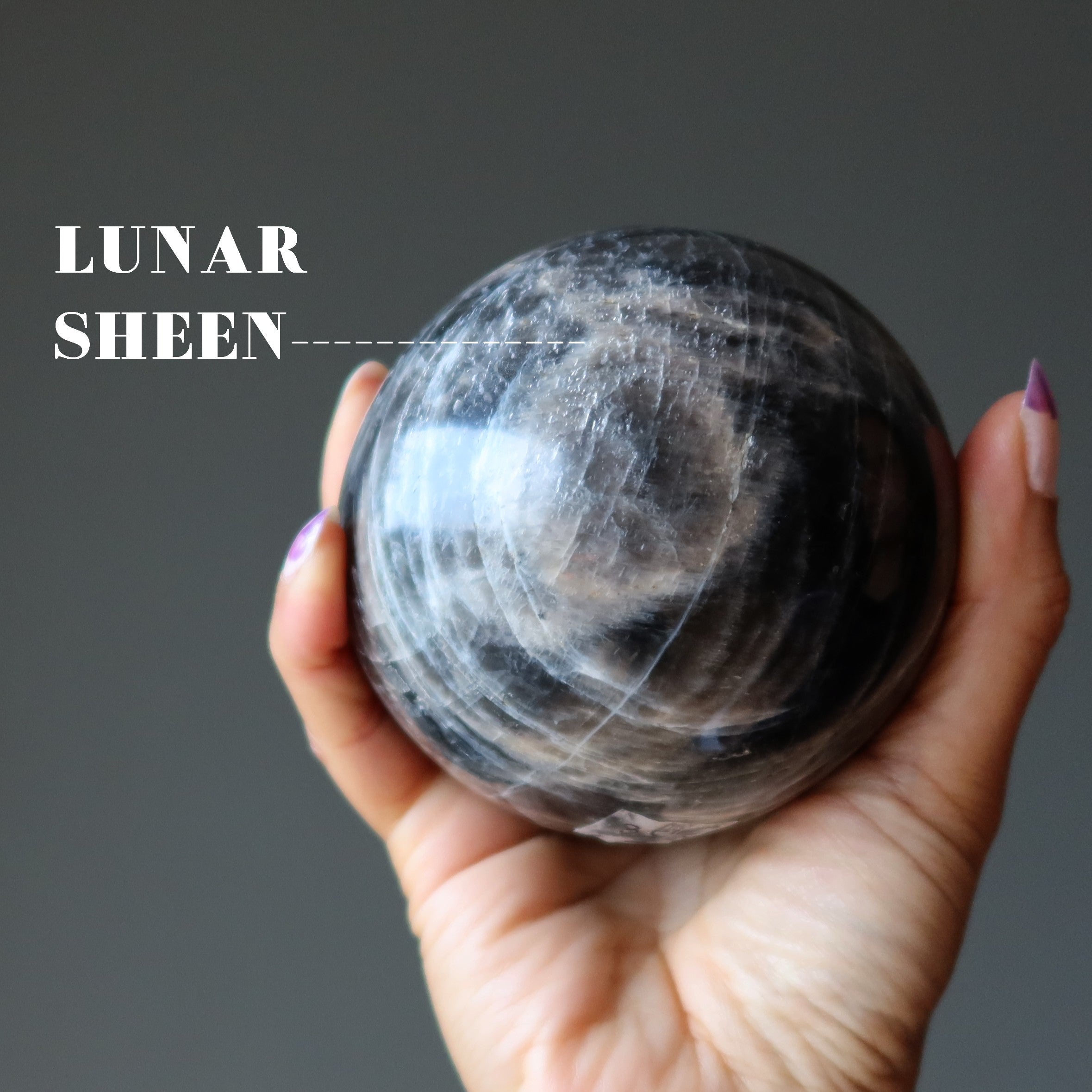 Sphère de Pierre de Lune Noire Ma Boule de Cristal pour de Nouvelles Aventures