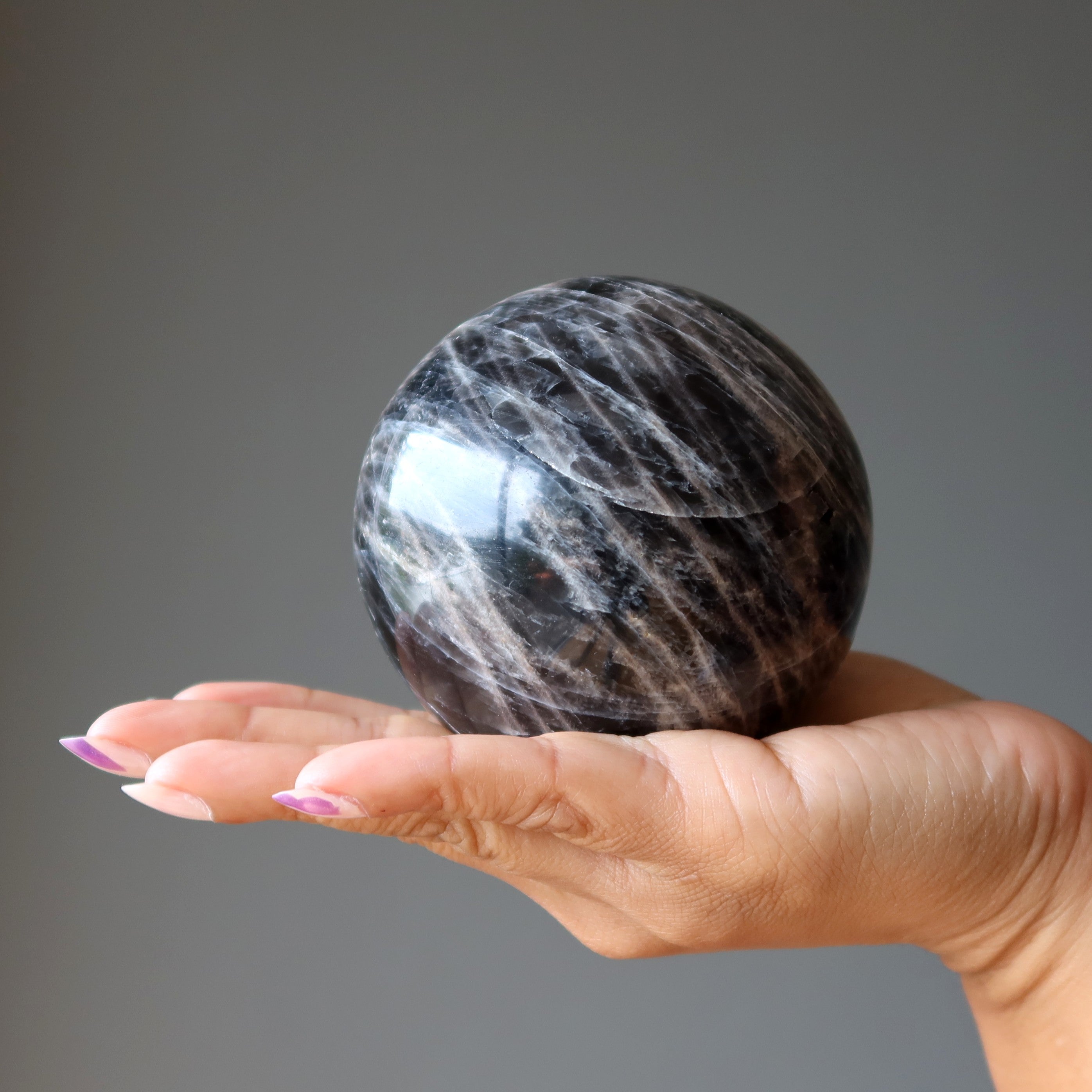 Sphère de Pierre de Lune Noire Ma Boule de Cristal pour de Nouvelles Aventures