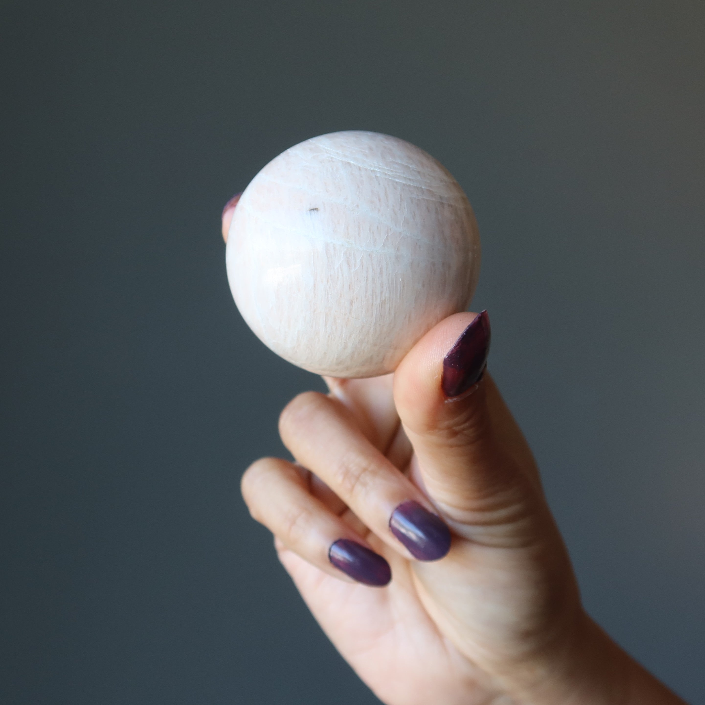 Peach Moonstone Sphere Cream Serene Soul Healing Crystal Ball