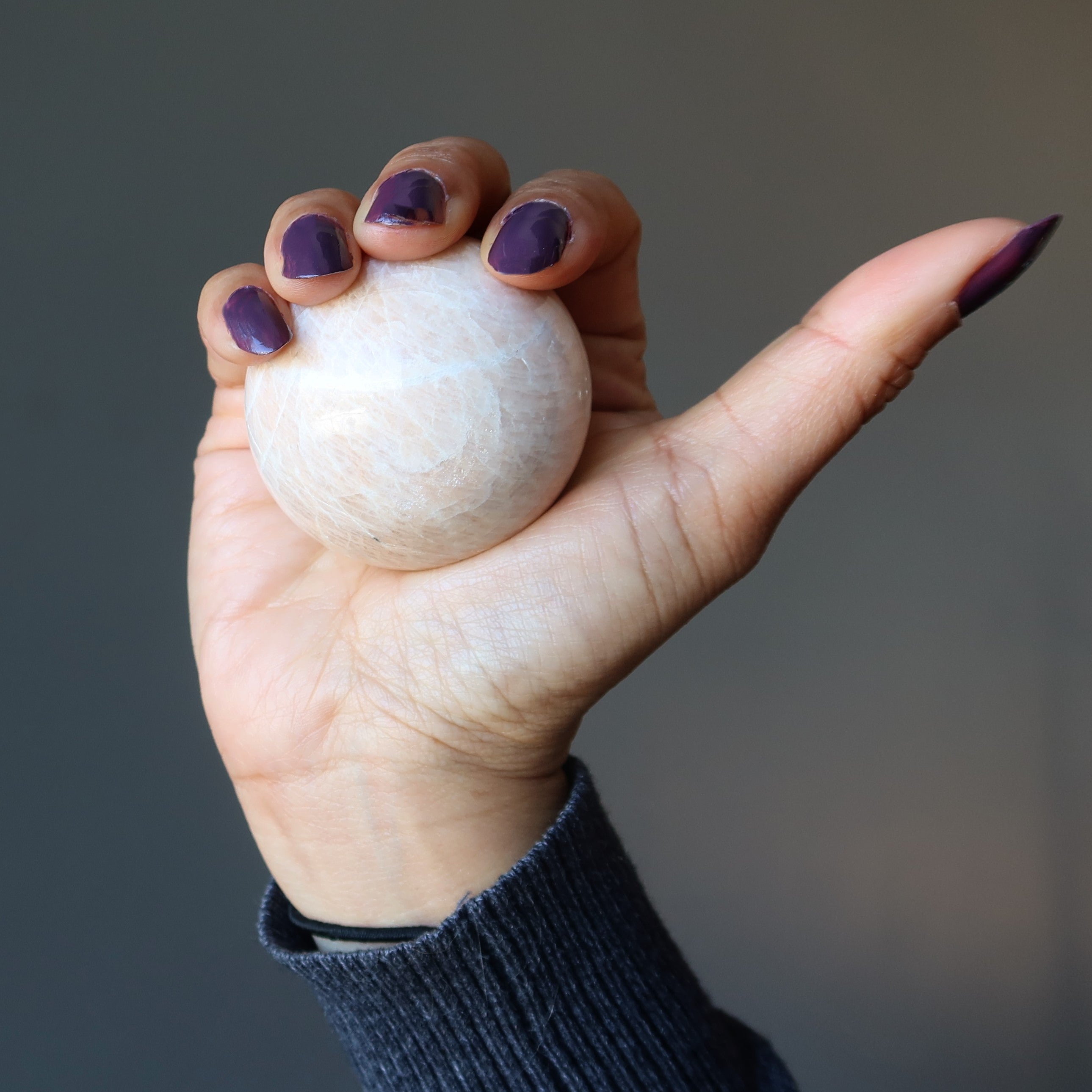 Peach Moonstone Sphere Cream Serene Soul Healing Crystal Ball