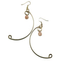 Boucles d'oreilles Pierre de lune Pêche Sophistication stellaire Courbes dorées