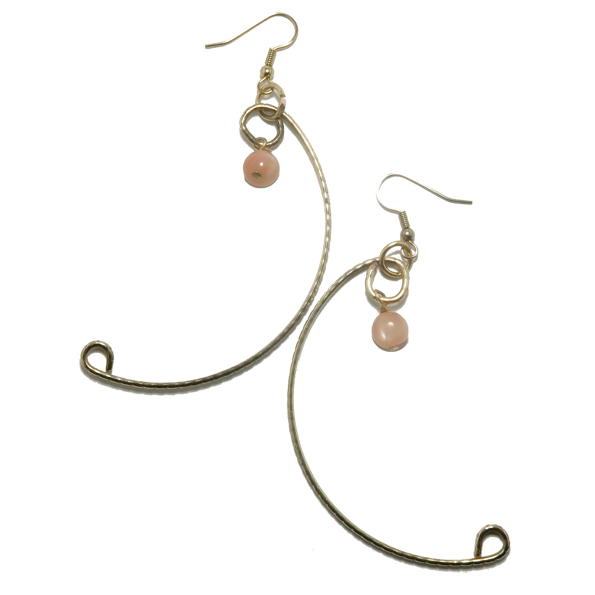 Boucles d'oreilles Pierre de lune Pêche Sophistication stellaire Courbes dorées