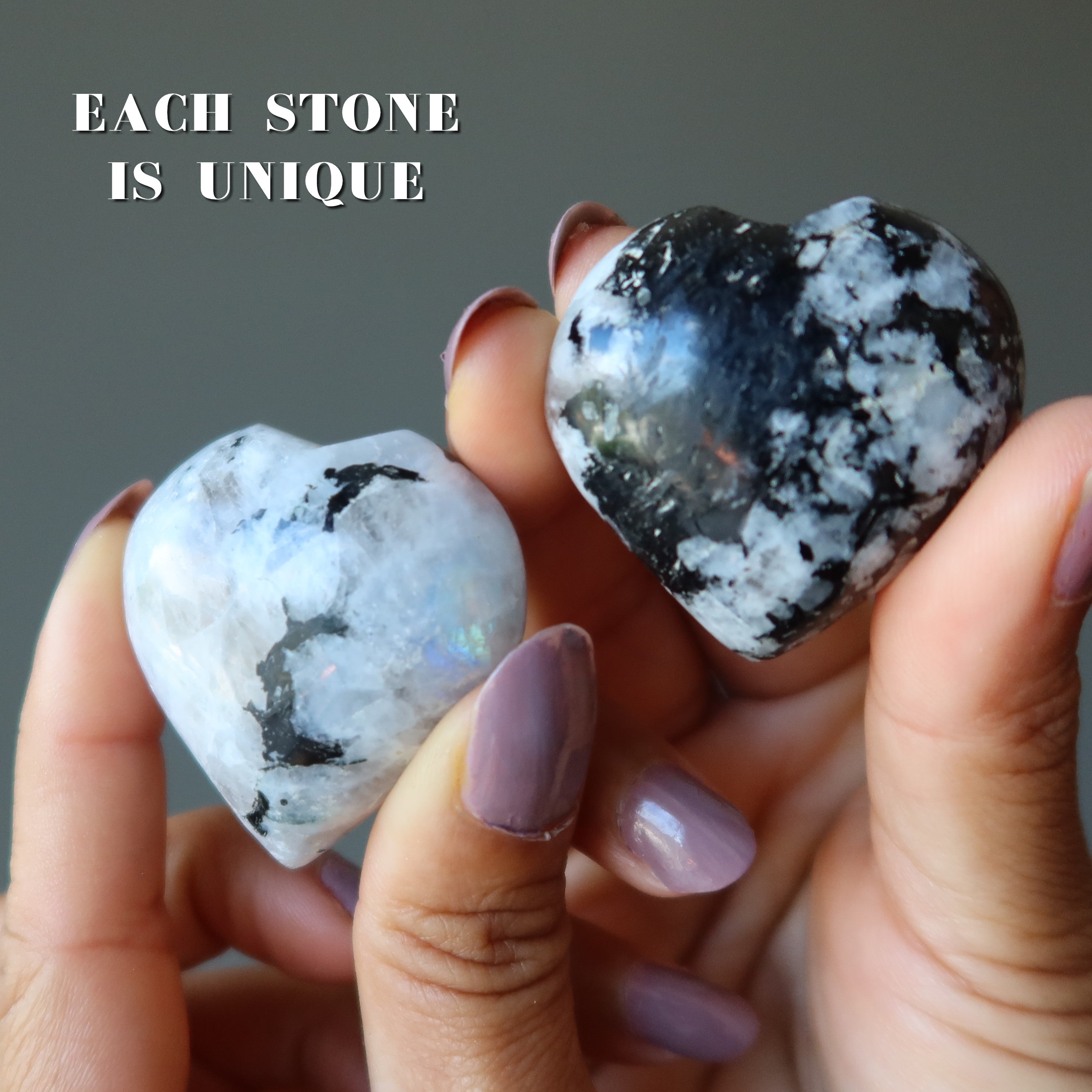 Pierre de lune Tourmaline Cœur Histoire d'amour lunaire