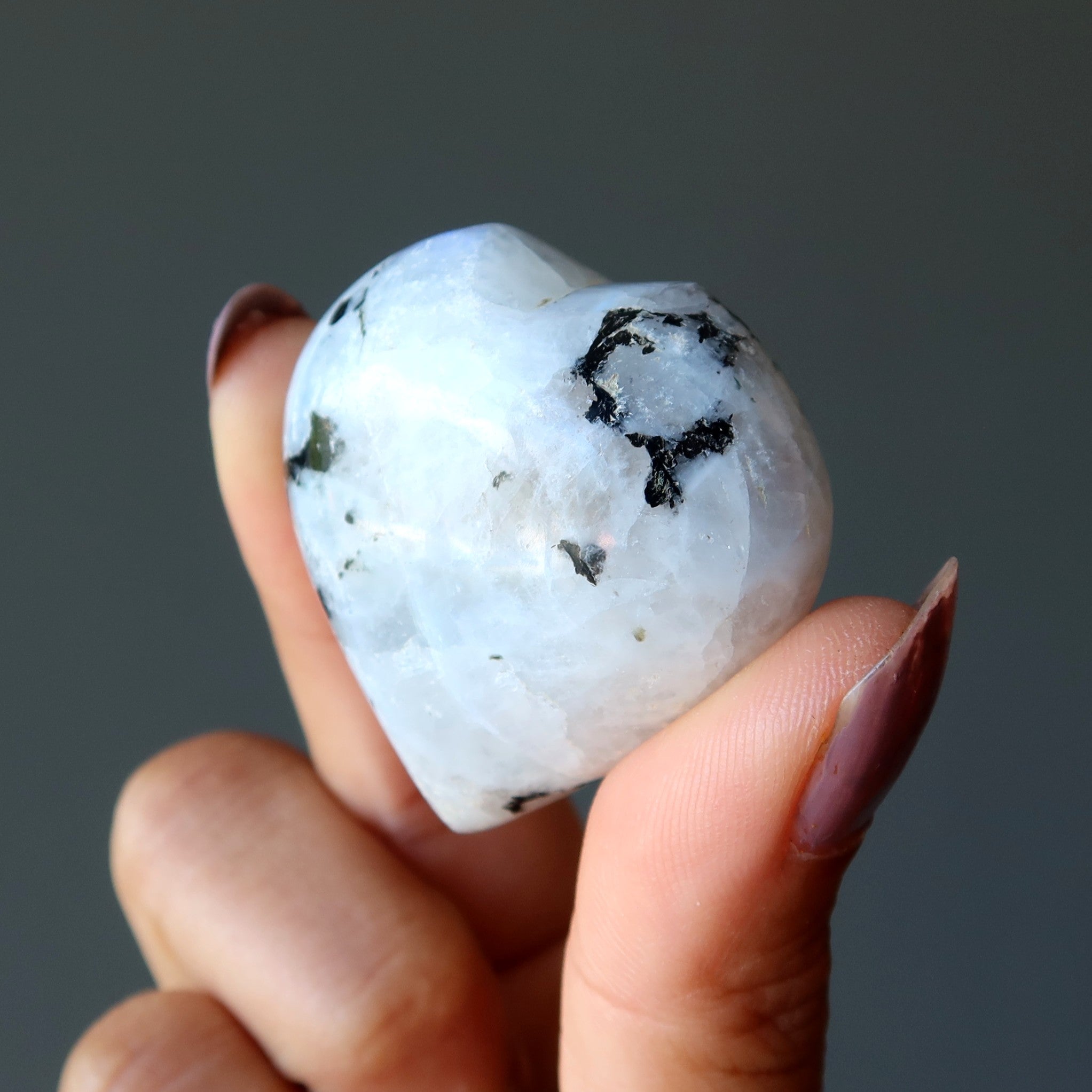 Pierre de lune Tourmaline Cœur Histoire d'amour lunaire