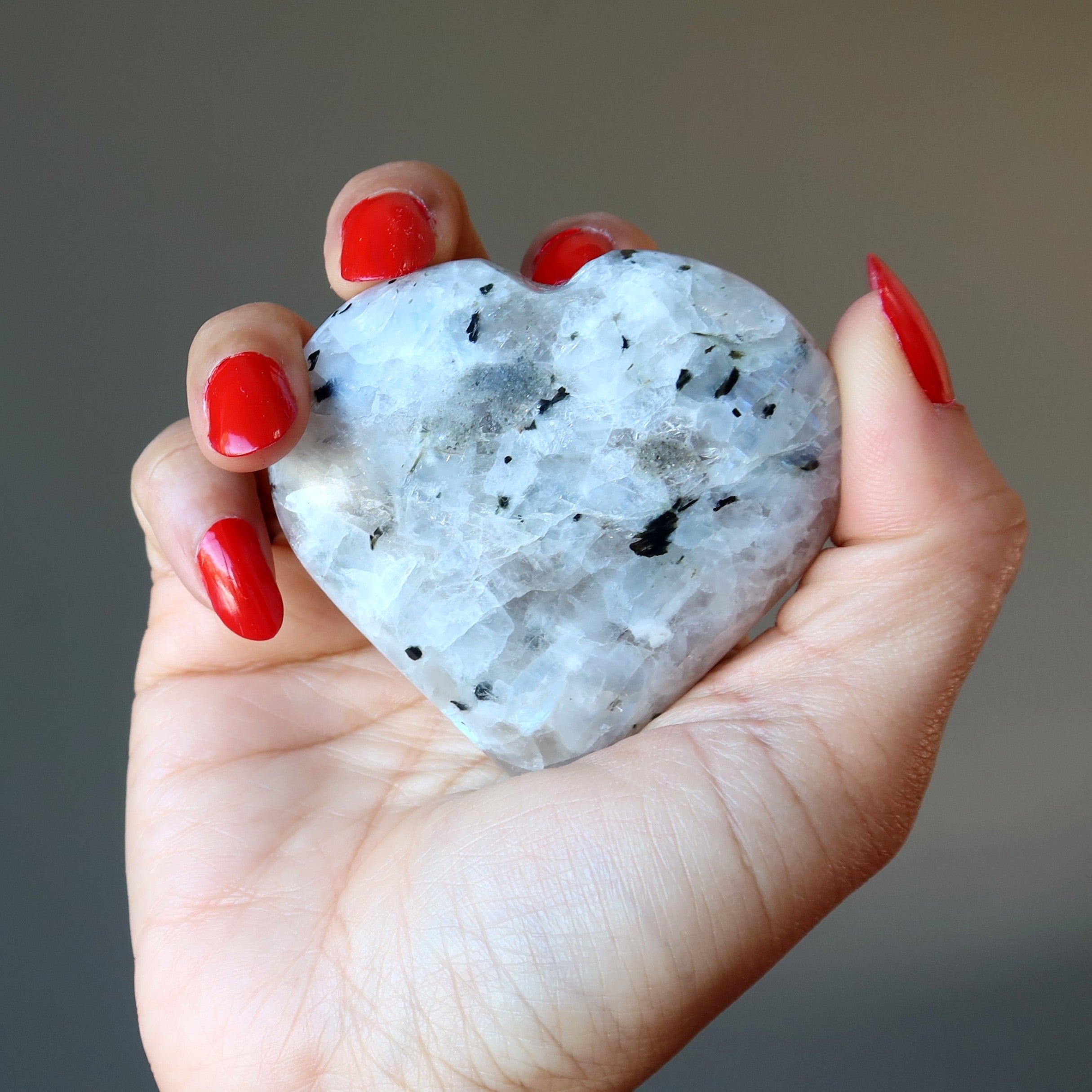 Pierre de lune Tourmaline Cœur Histoire d'amour lunaire