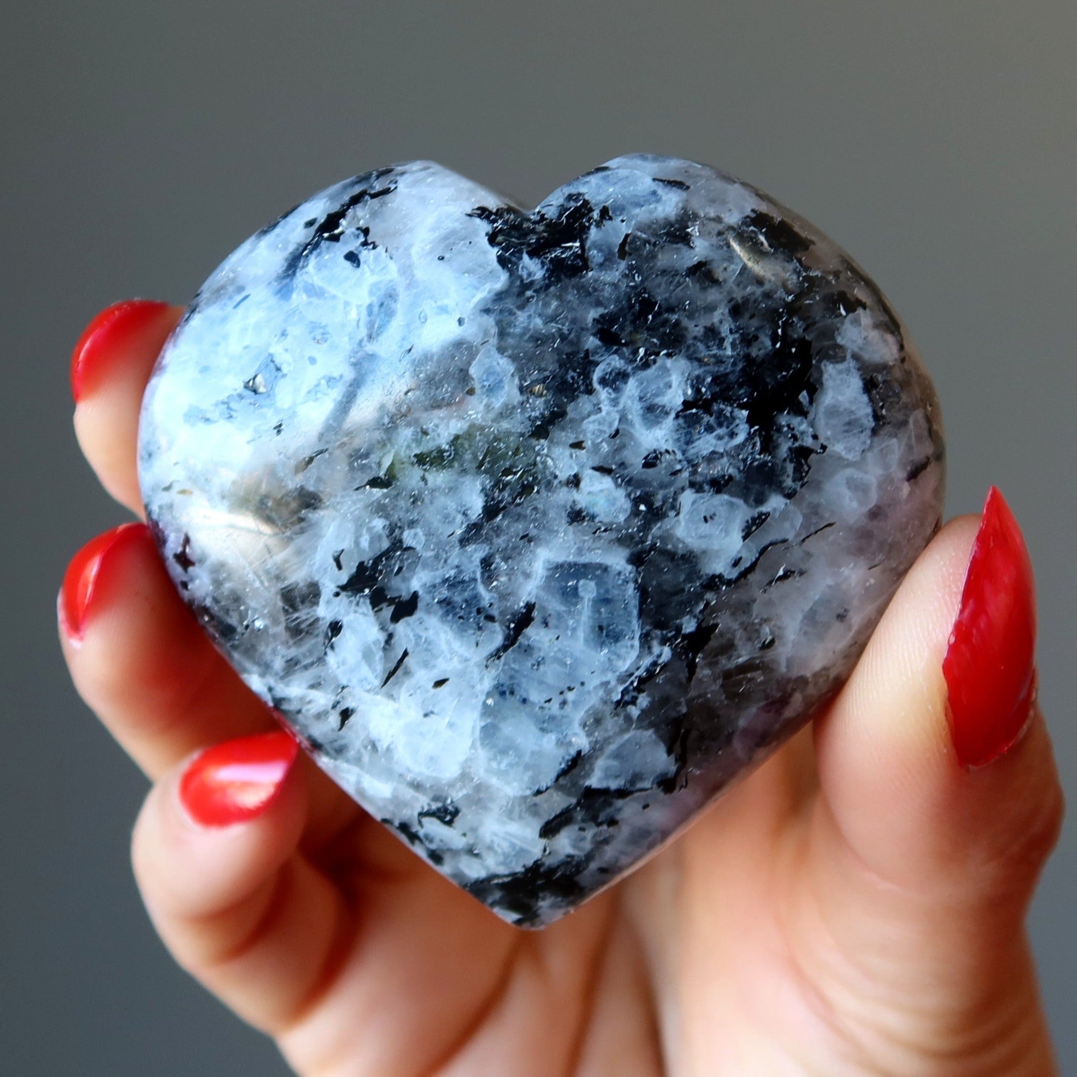 Pierre de lune Tourmaline Cœur Histoire d'amour lunaire