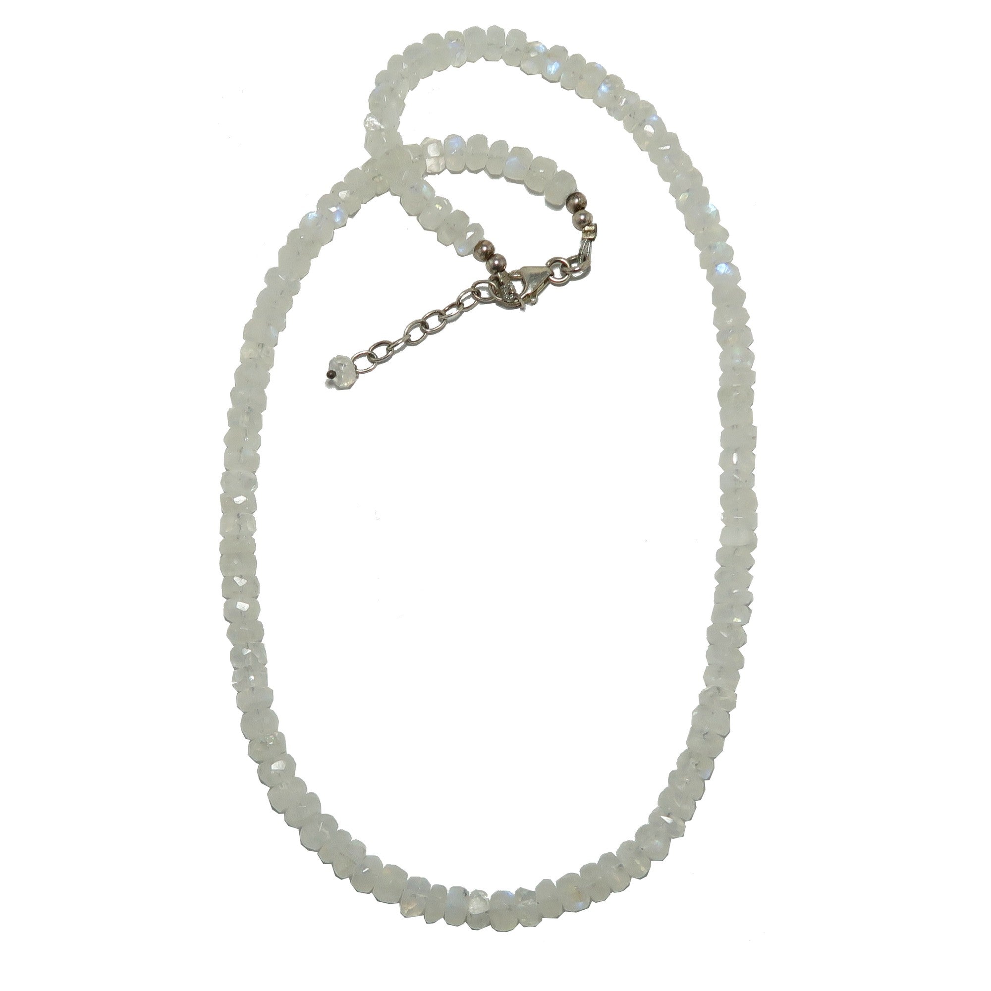 Collier en pierre de lune arc-en-ciel, gemme facettée étoile scintillante