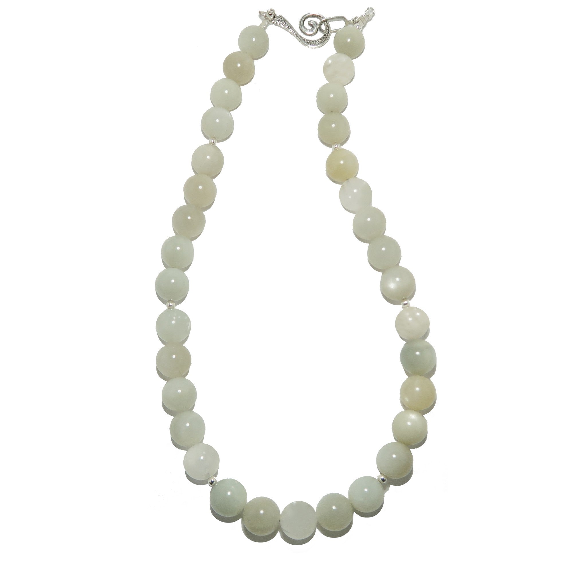 White Moonstone Necklace Full Moon Rising Gem
