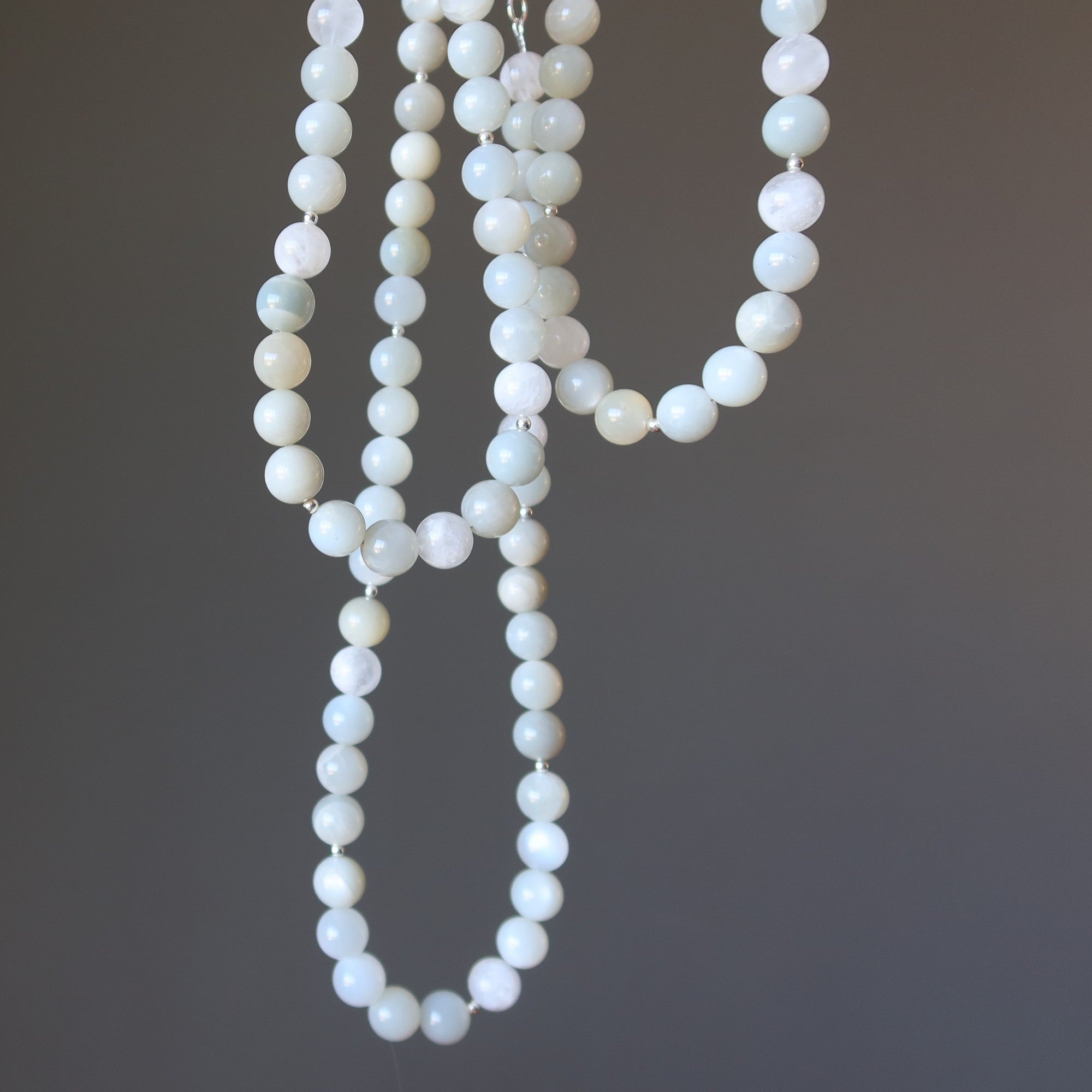 White Moonstone Necklace Full Moon Rising Gem