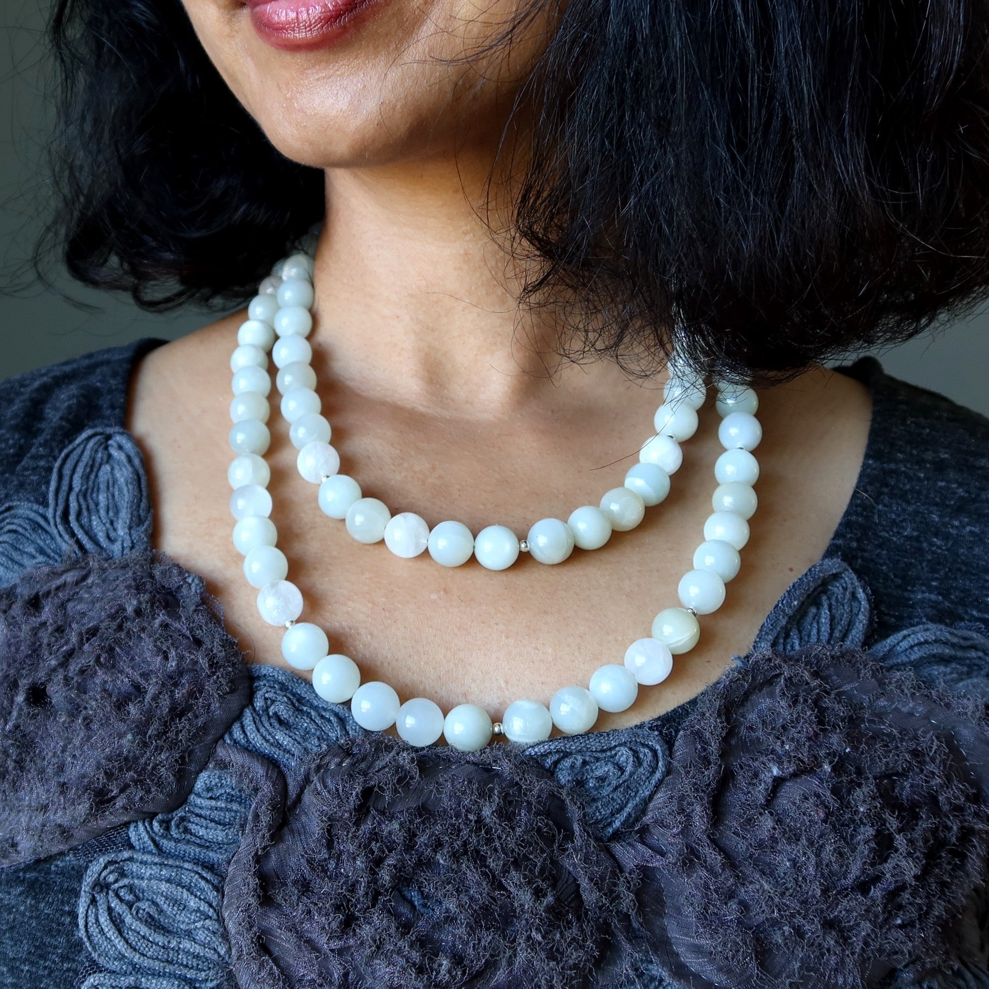 White Moonstone Necklace Full Moon Rising Gem