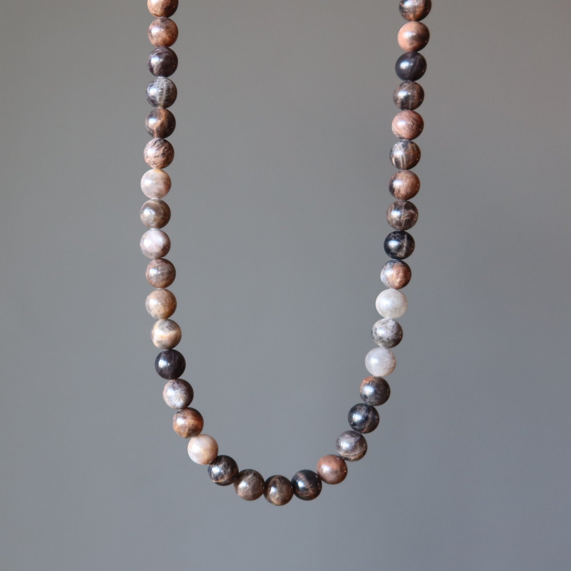 Collier Pierre de Lune Noire Perles de Protection Pouvoir Lunaire