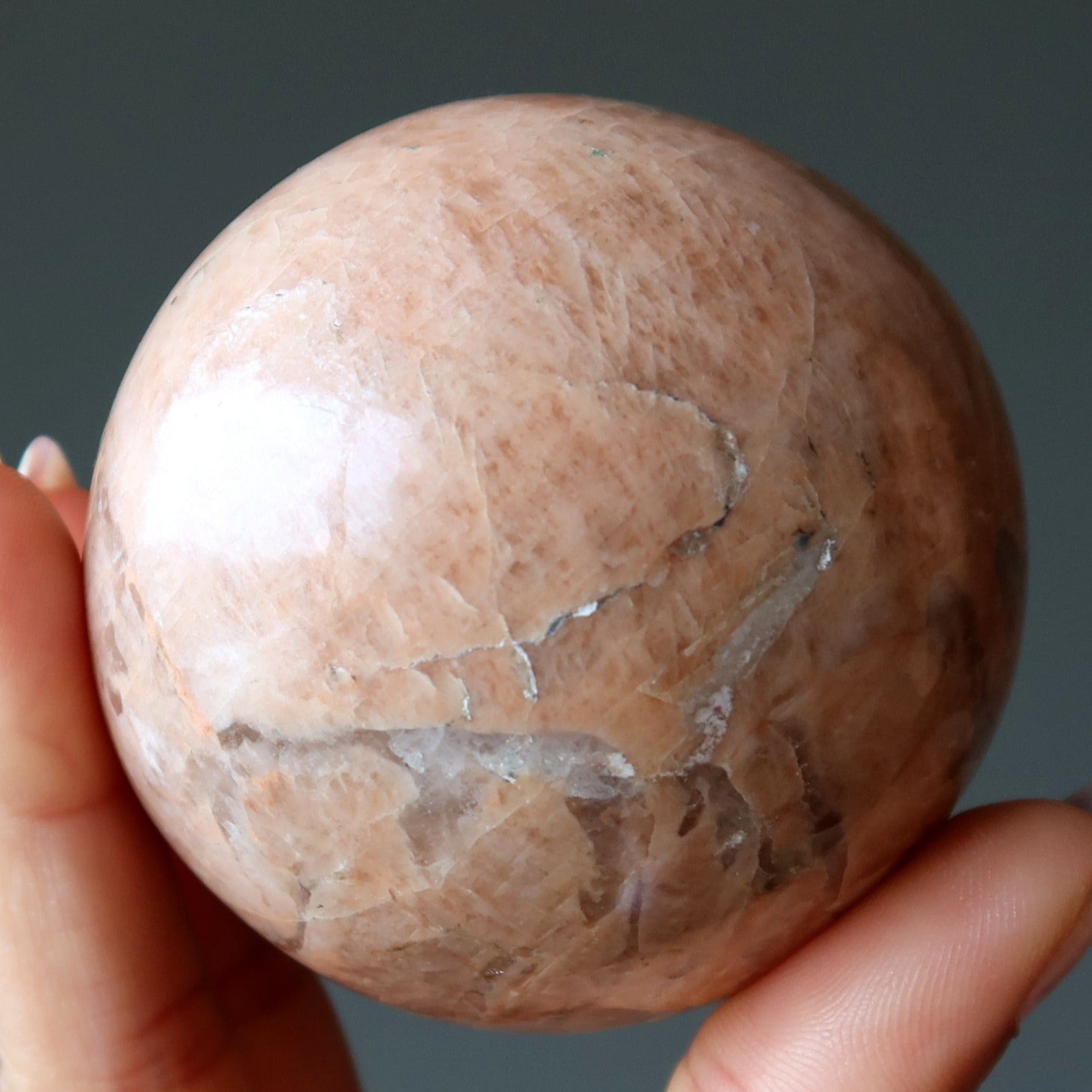 Sphère de Pierre de Lune Pêche Danse Lunaire en Cristal
