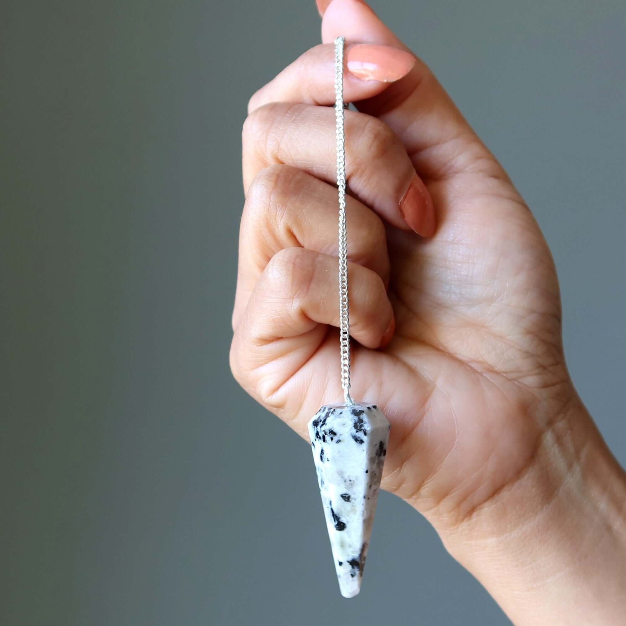 Moonstone Tourmaline Pendulum Guiding Intuition