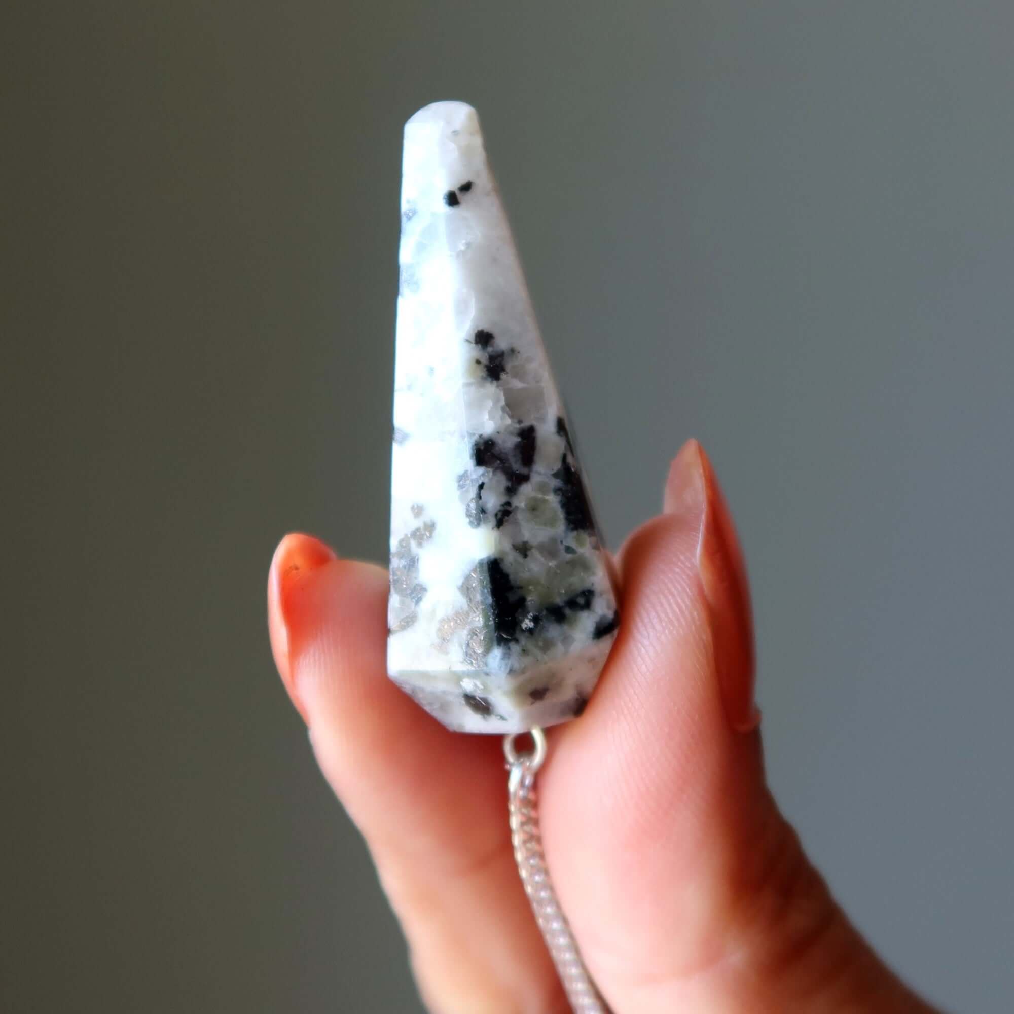 Moonstone Tourmaline Pendulum Guiding Intuition