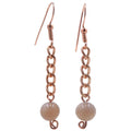 Peach Moonstone Earrings Pretty Goddess Copper Chain